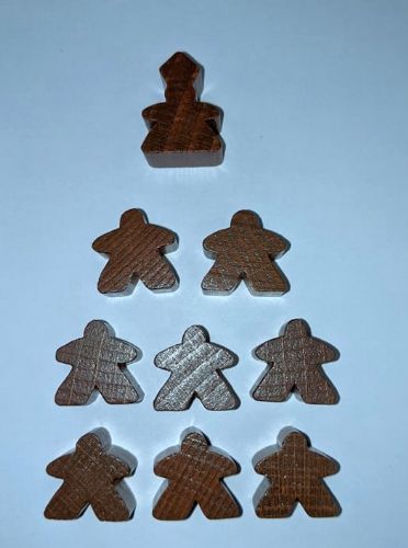 Brown Carcassonne Extra Player Set 8 meeples and an Abbot